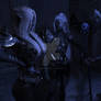 Drow Inquisitor Meets with Two War Witches