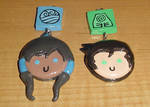 Korra and Bolin Charms by HideTheDecay