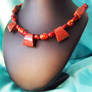 Brick Colored Necklace Set