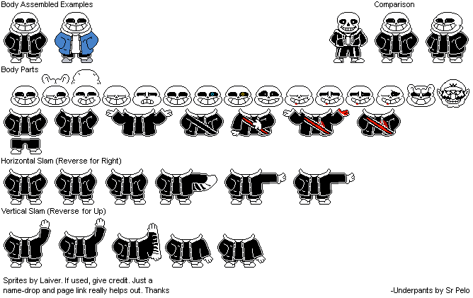 Undertale Sans battle sprite sheet by flambeworm370 on DeviantArt