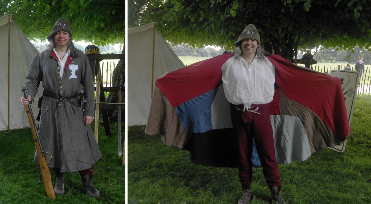 Medieval Linen Coat with Patchwork Lining