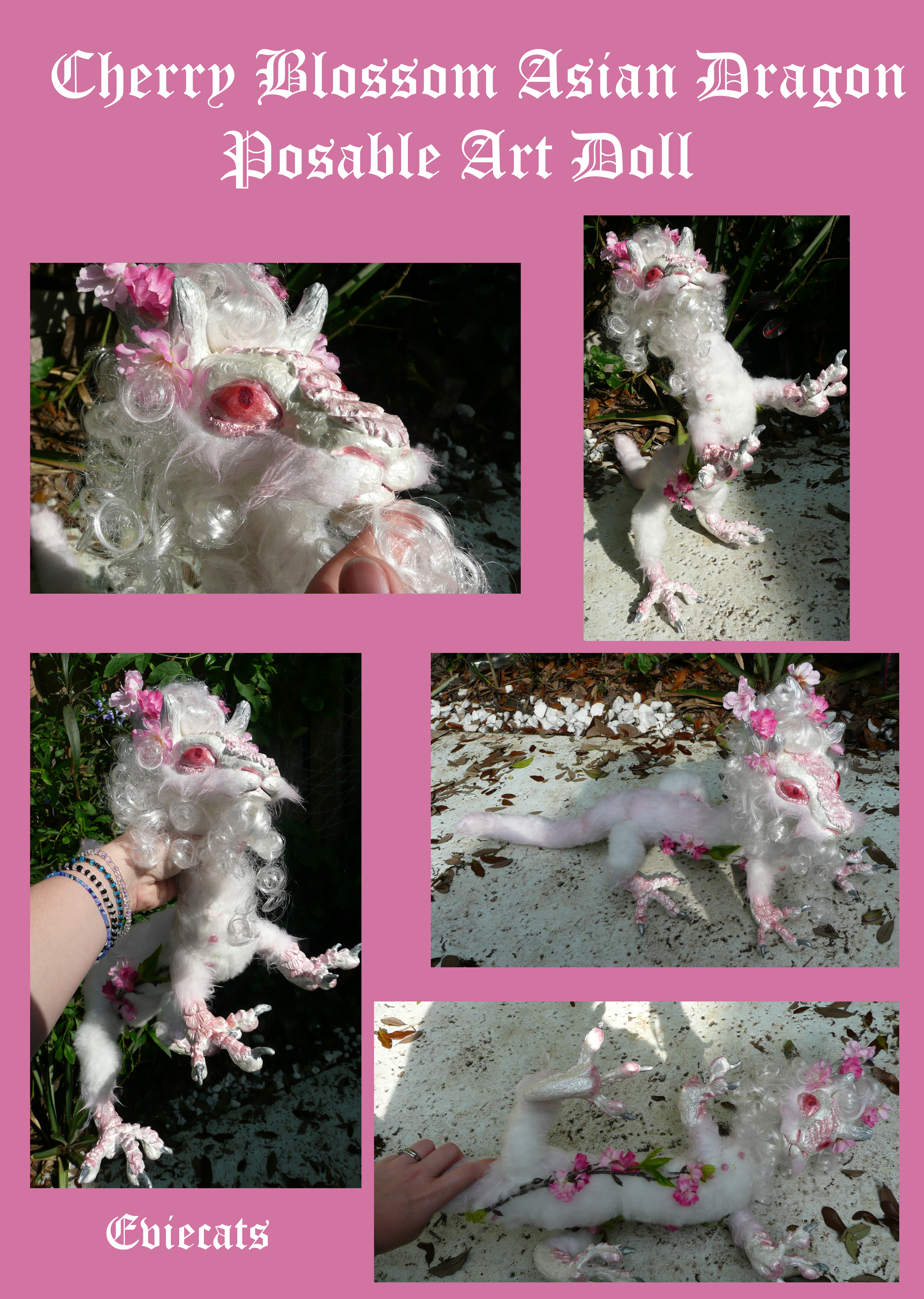 Cherry Blossom Dragon Posable Art Doll