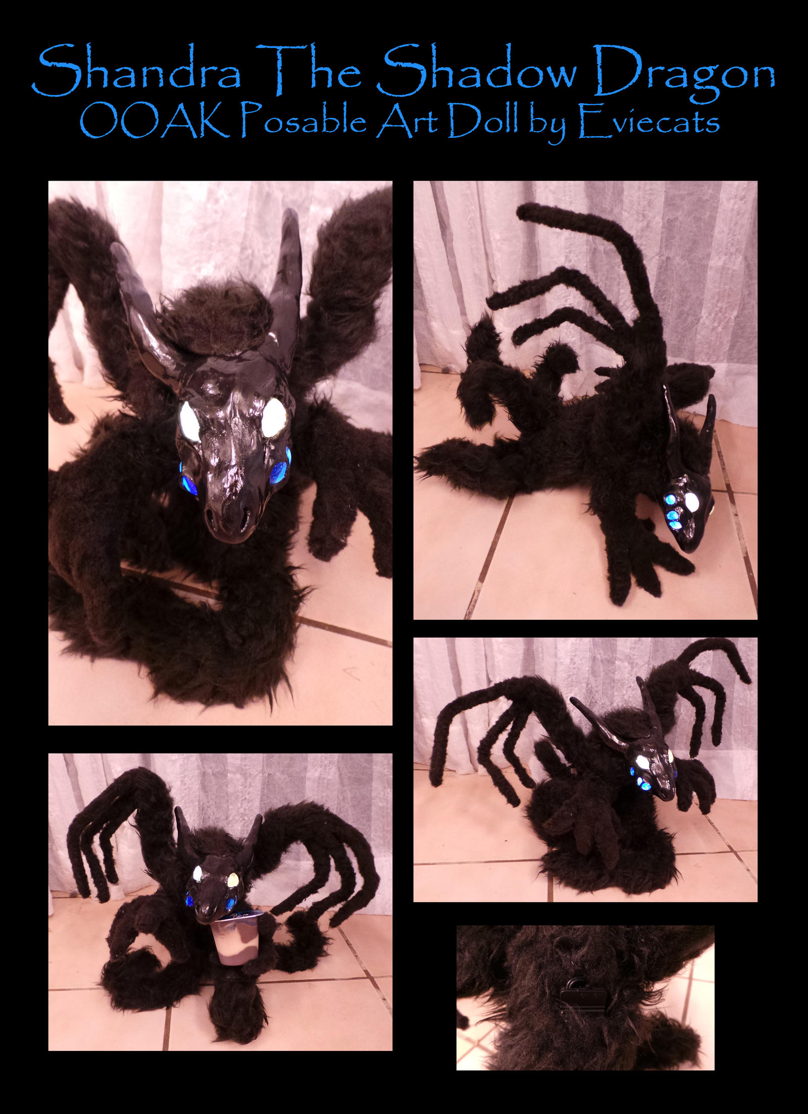 Shandra the Shadow Dragon Ooak Posable Art Doll