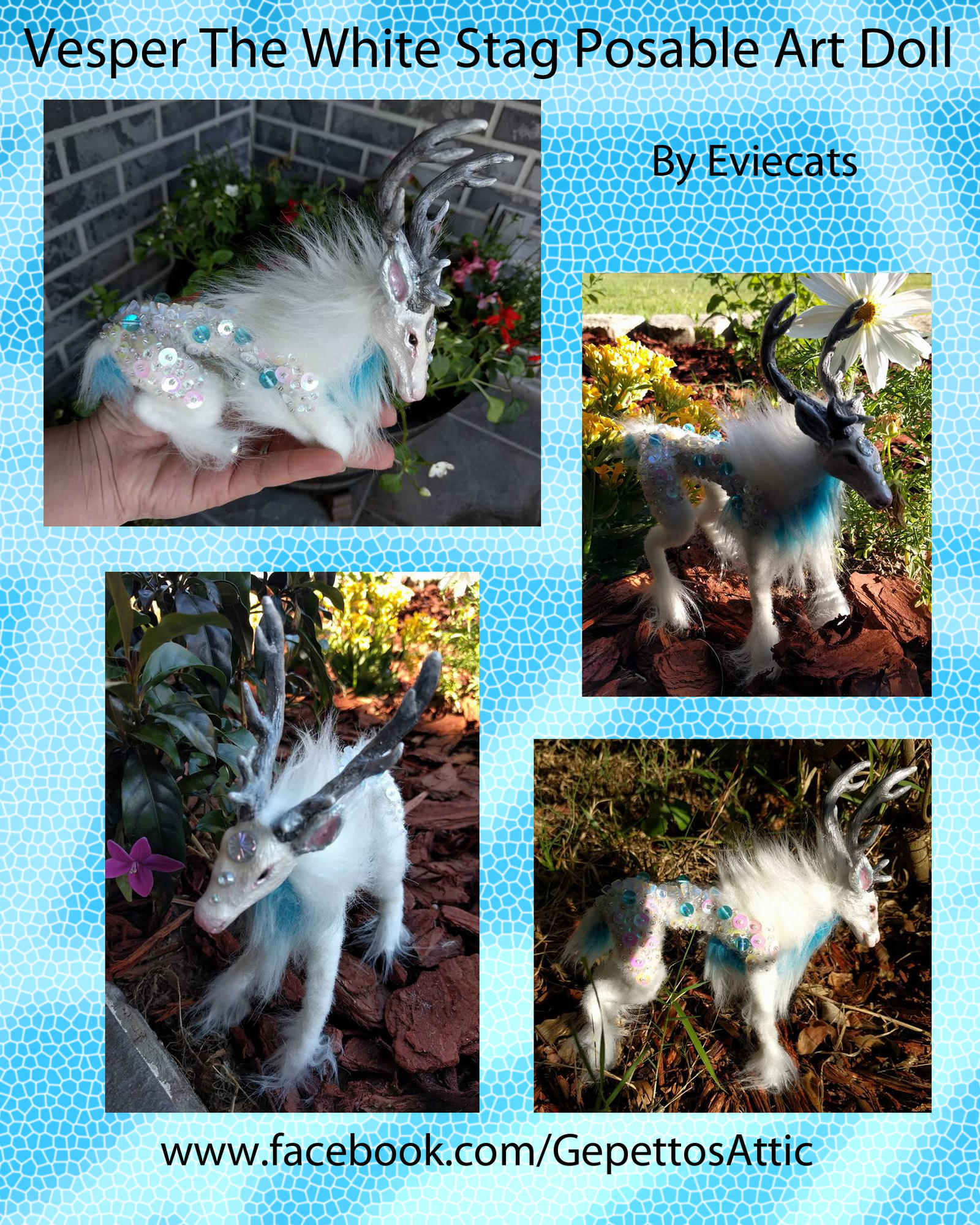 Vesper The White Stag Posable Art Doll