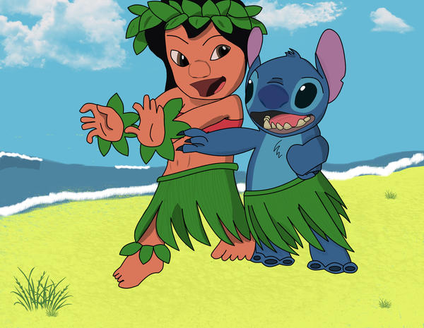 lilo and stitch hula coloured by cymruryan93 on DeviantArt