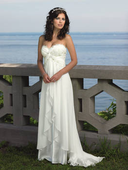 Strapless Chiffon Sweetheart Beach Wedding Dress