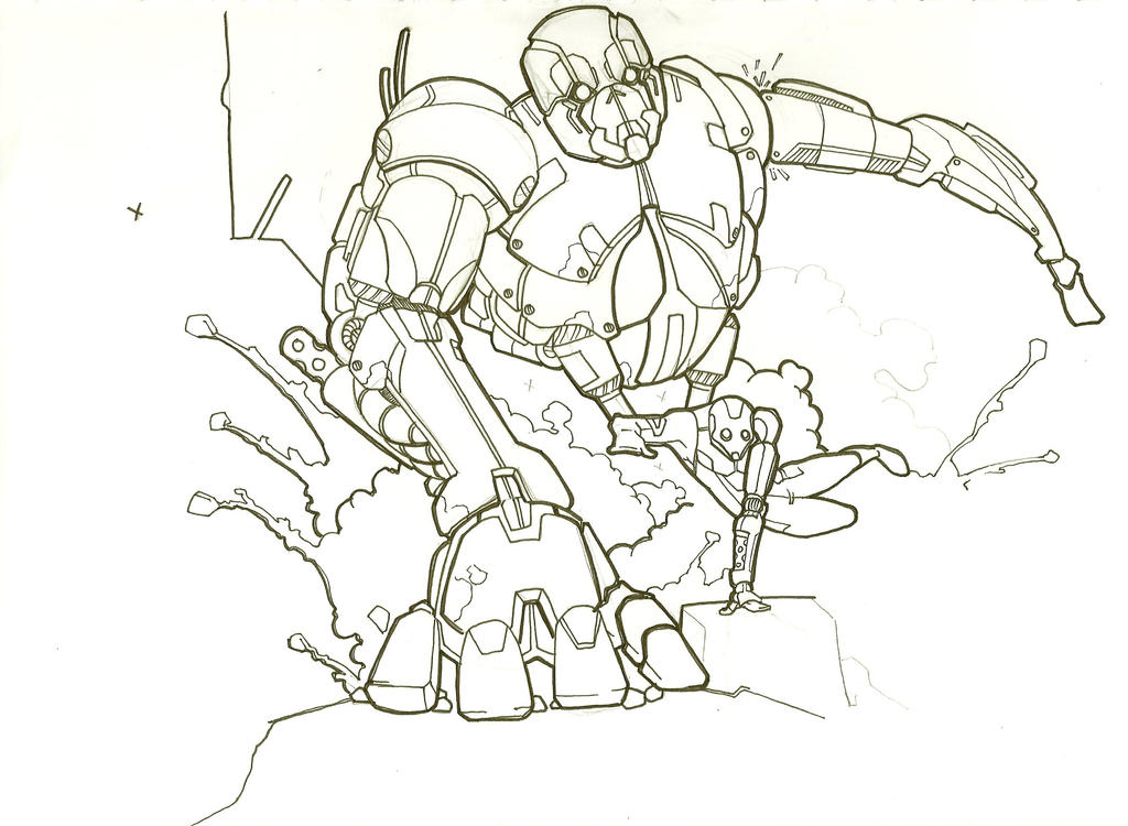 Mech chase uncolored