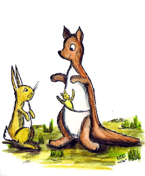 Rabbit, Kanga and Roo by altworld on DeviantArt
