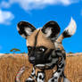 African Wild Dog Pup and Baby Snake Compare Spots