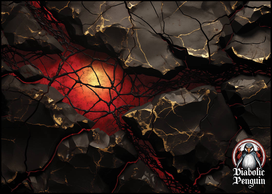 Dark Kintsugi-Style Corrupted Red Background Lands by DiabolicPenguin ...