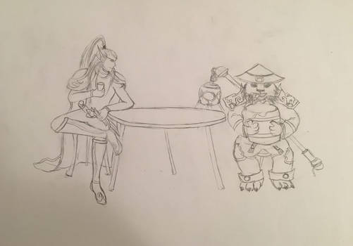 Elf Rogue and Drunk Panda Monk