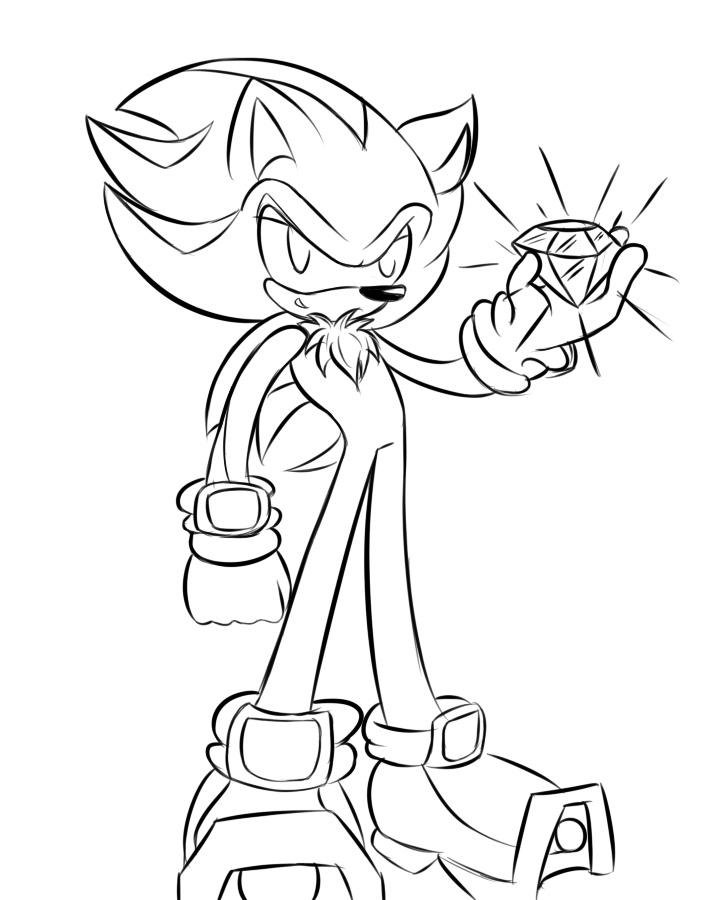 Shadow the Hedgehog lineart and sketch! Which do you like better