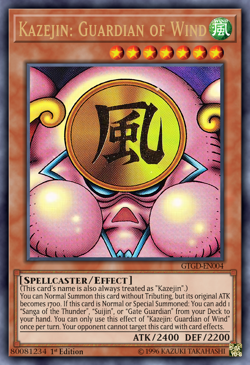 yugioh card kazejin Yu-Gi-Oh! MRD-026 You can target the attacking monster Yugioh!: Kazejin - (MRD-026) -