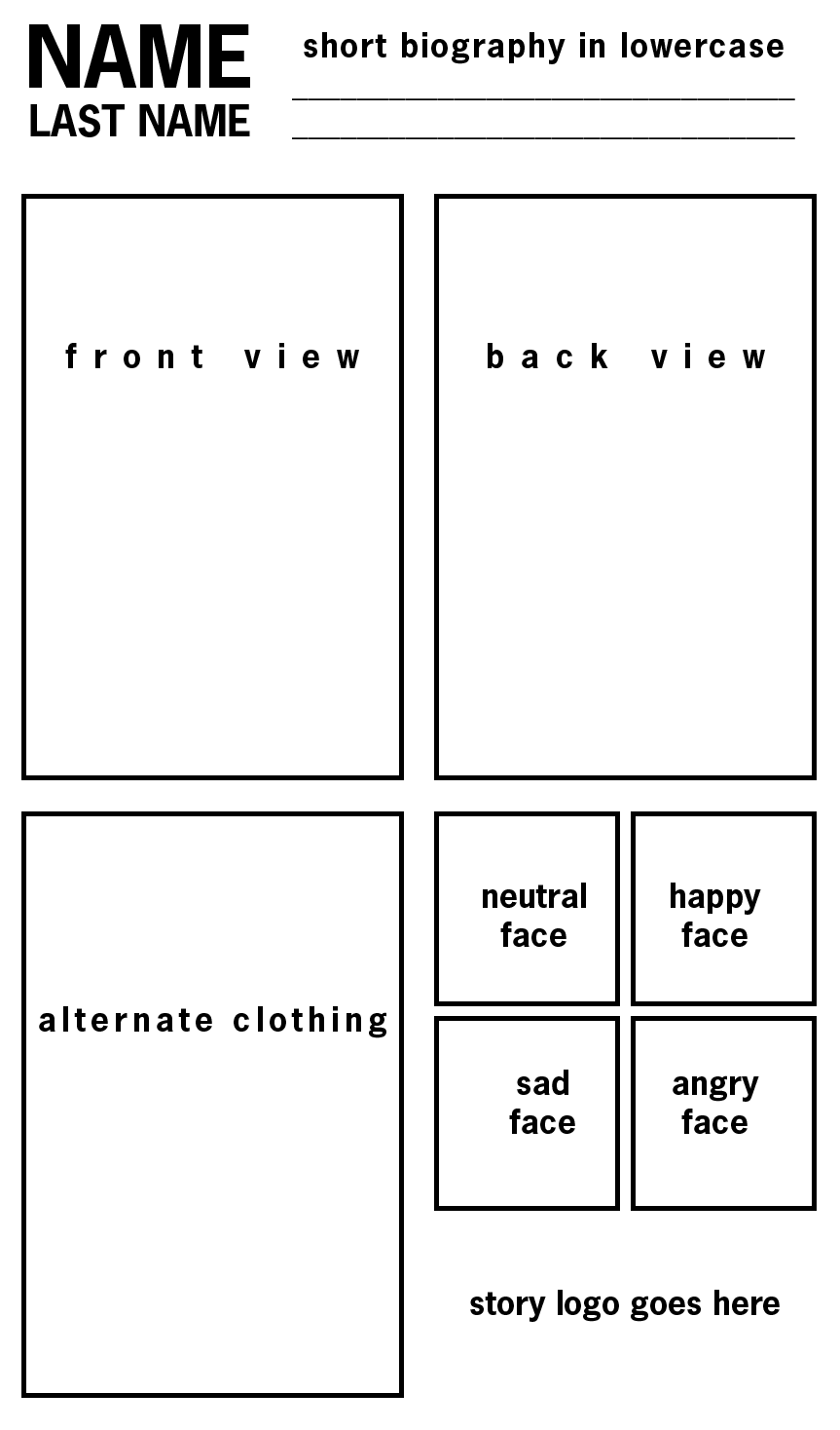 Refsheet Template: printable