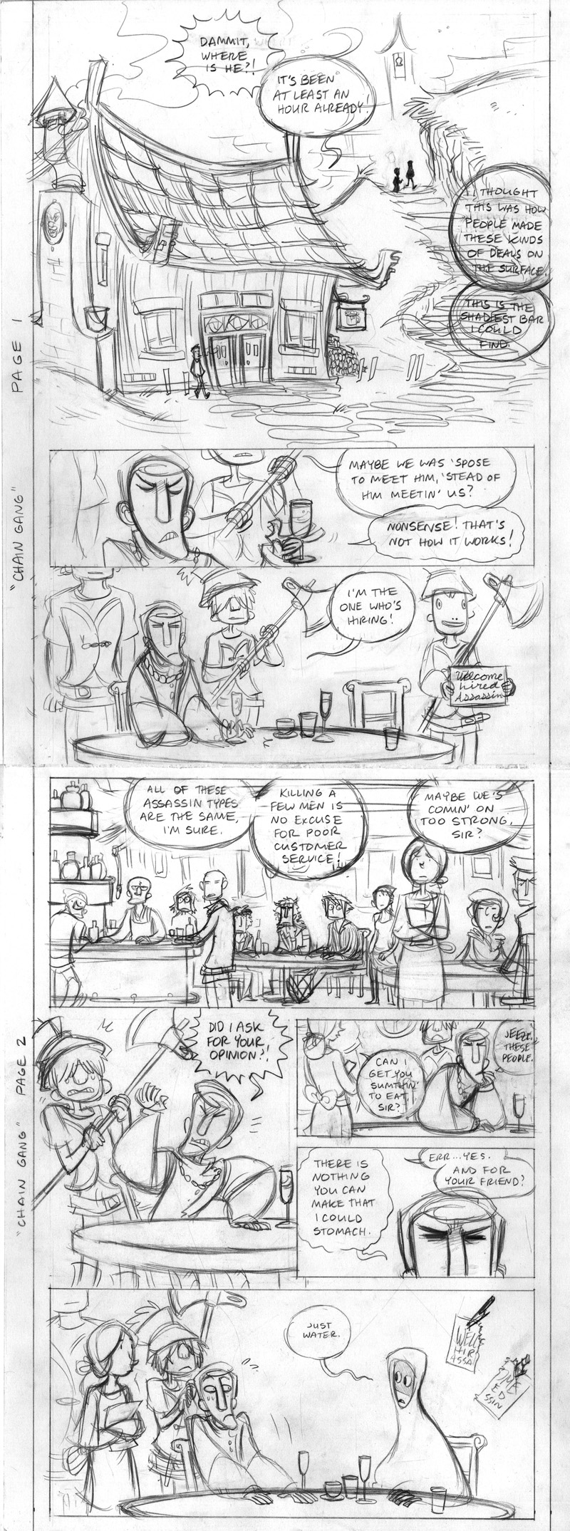 'Chain Gang' pencils 1-2