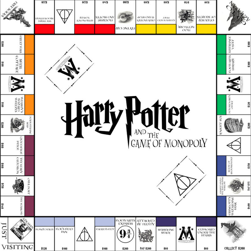 weerstand Afstudeeralbum magneet Harry Potter Monopoly board White by FunkBlast on DeviantArt