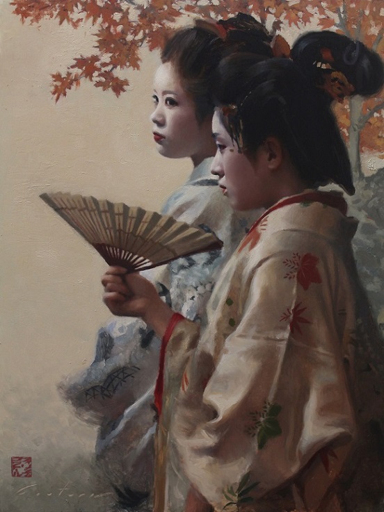 Aki - oil painting on wood panel - 59cm x 44cm by philcoutureart Aki - oil painting on wood panel - 59cm x 44cm by philcoutureart