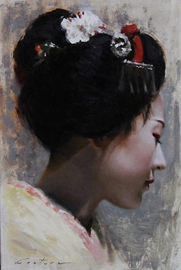 From Gion Kobu -oil painting on canvas  geisha art by philcoutureart