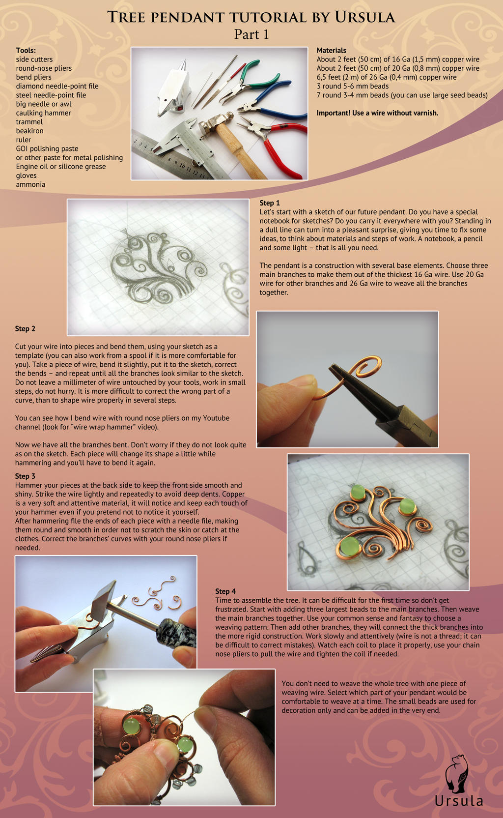 Tutorial wire wrap - Tree pendant - Part 1