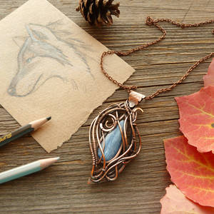 Copper pendant She-Wolf