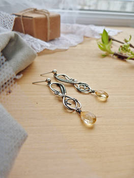 Citrine silver earrings