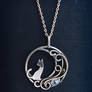 Moon cat necklace