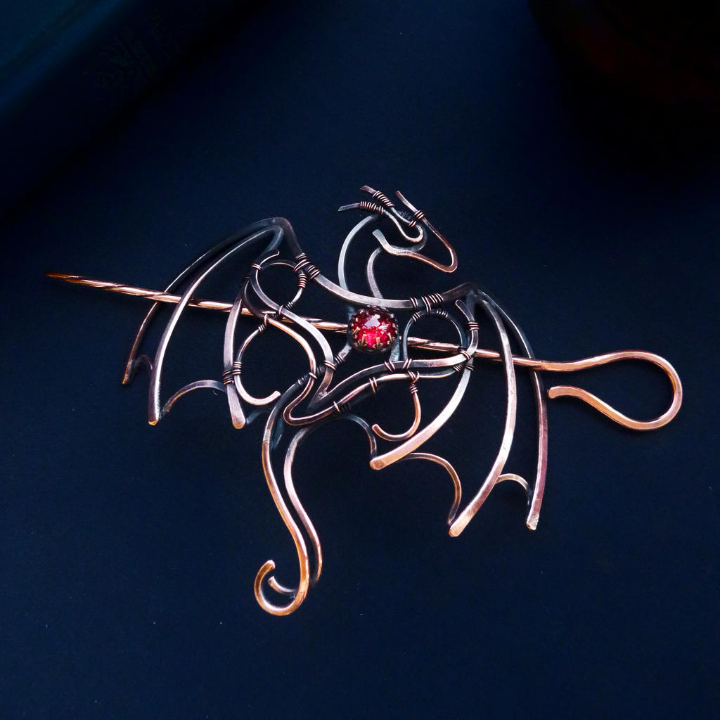 Dragon - copper hairpin by UrsulaJewelry on DeviantArt