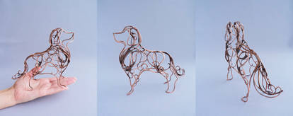 Golden retriever wire sculpture