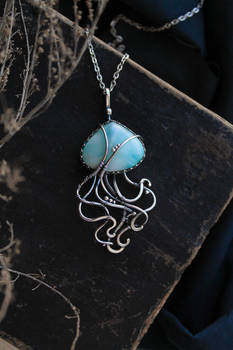 Silver jellyfish pendant