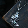 Silver mermaid with aquamarine