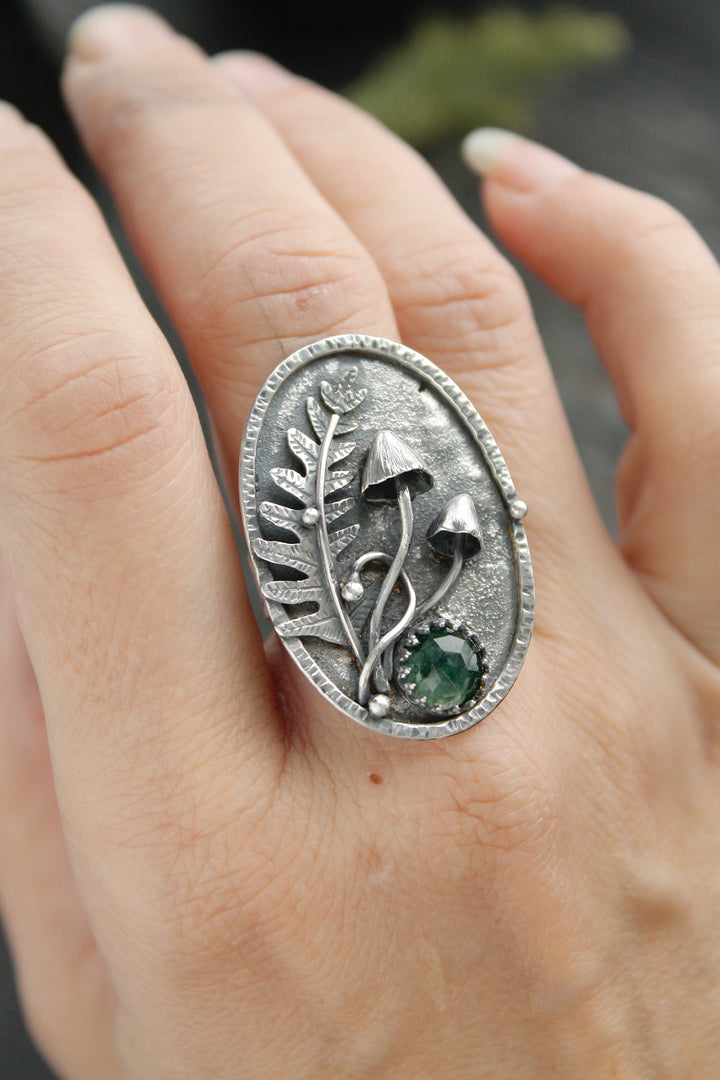 Mushroom and fern ring
