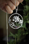 Peony flower pendant 