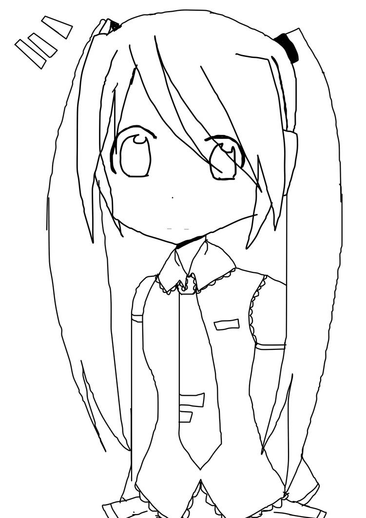 miku Line Art by iota-naka on DeviantArt