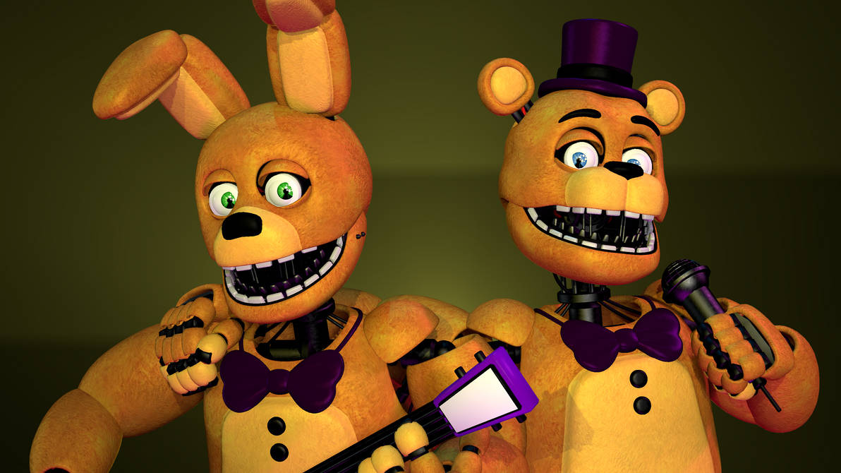 Spring Bonnie E Fredbear Bffs by Texuguinhogato on DeviantArt