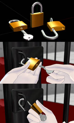 Padlock and Key [MMD Accessory DL]