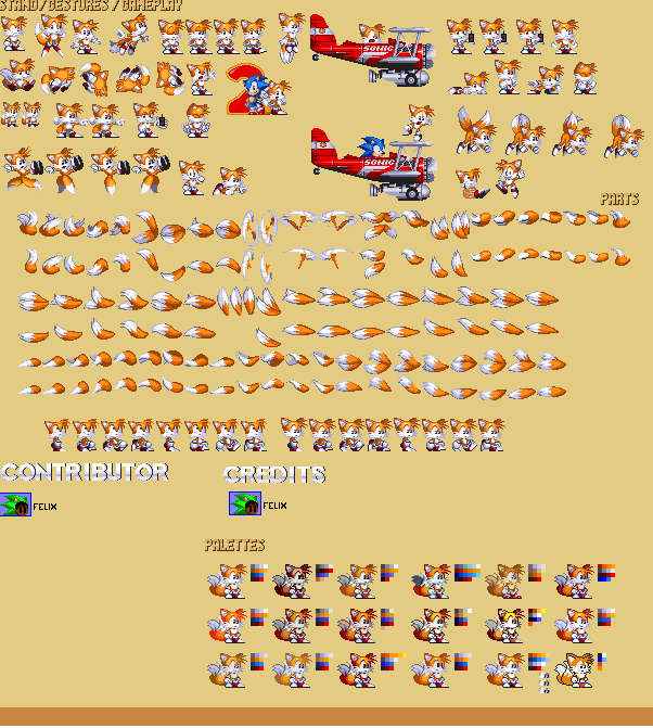Modgen Vector Sprites Modgen custom Miles Tails Prower sprite sheet by Felixthehotdog on ...