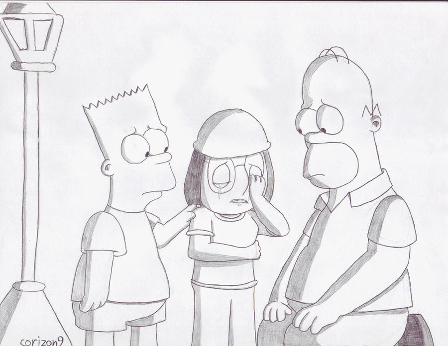 Homer and Bart Find Meg