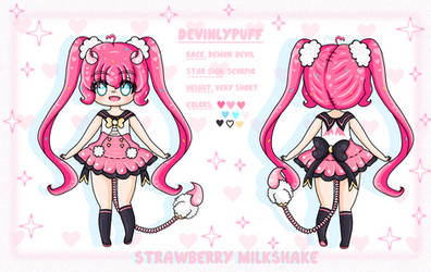 DevinlyPuff Ref Sheet(Strawberry Milkshake Outfit)