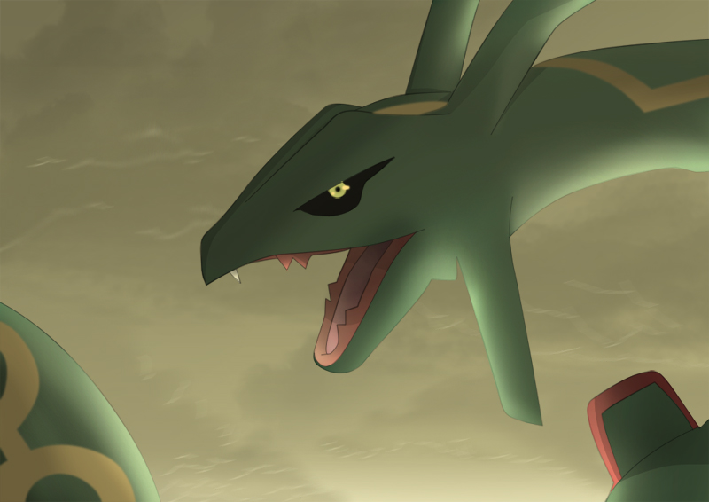 Pokemon: Shiny Rayquaza by GenkoNoMiko on DeviantArt