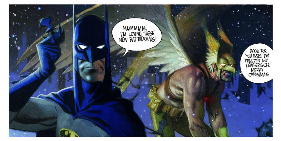 Batman and hawkman's snowday.