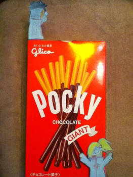 Tobi on a Giant Pocky Box