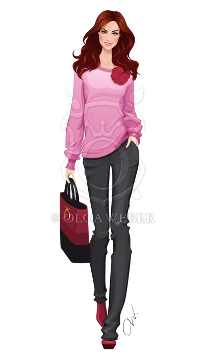 Fashion illustration: casual look