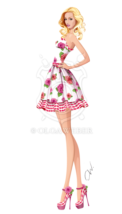 Fashion illustration: summer dress