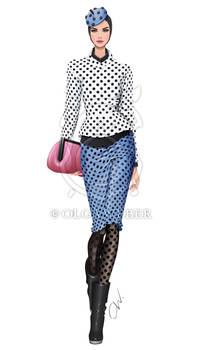 Fashion illustration: polka-dots