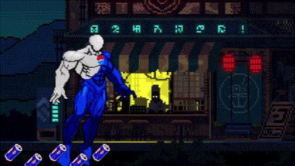 True Pepsiman at a cafe