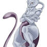 Mewtwo line art colored