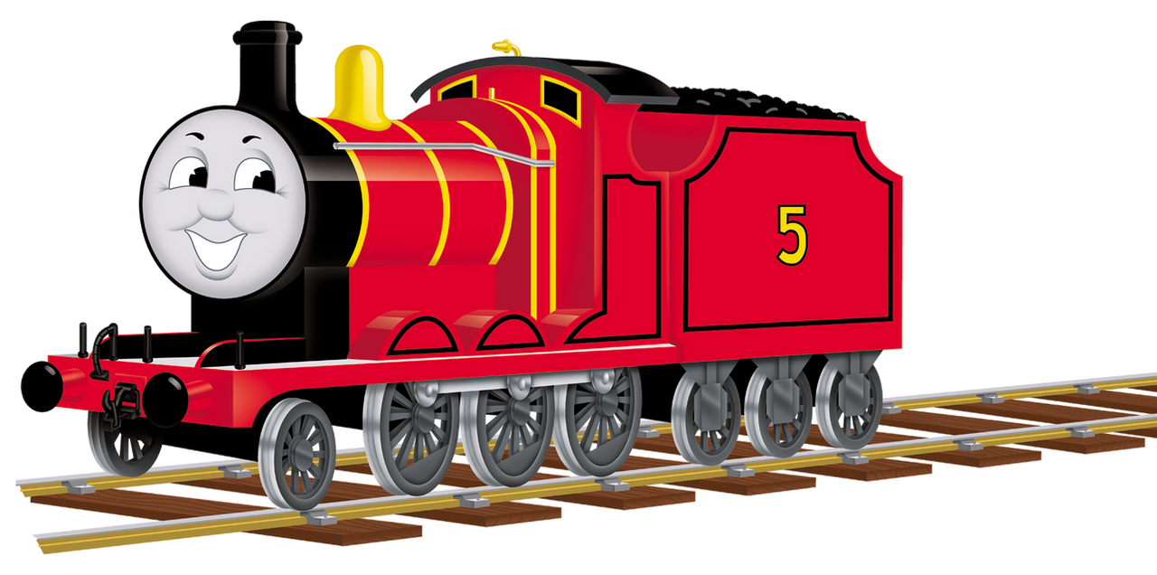 Cartoon James the Red Engine by CartoonPNGs on DeviantArt