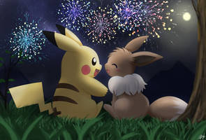 Pokemon eevee and pikachuuuu