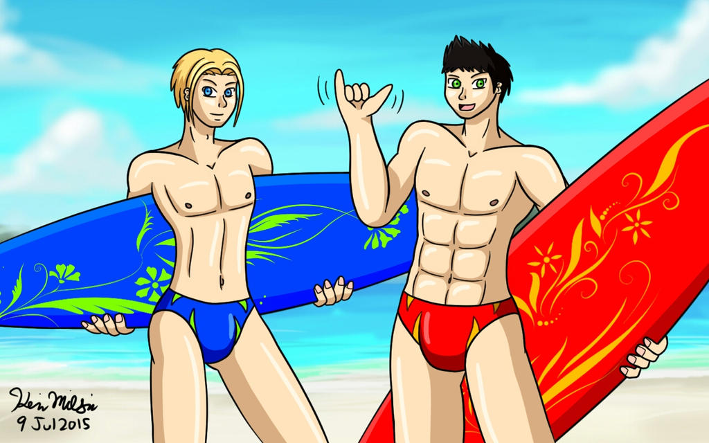 Yuri and Valko - Surf Bunnies Shirtless