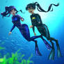Kanan and Hibiki Free Diving | Commission